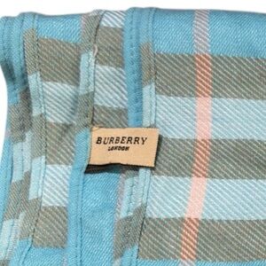 Pasmina Aqua and Tan Checkered Scarf